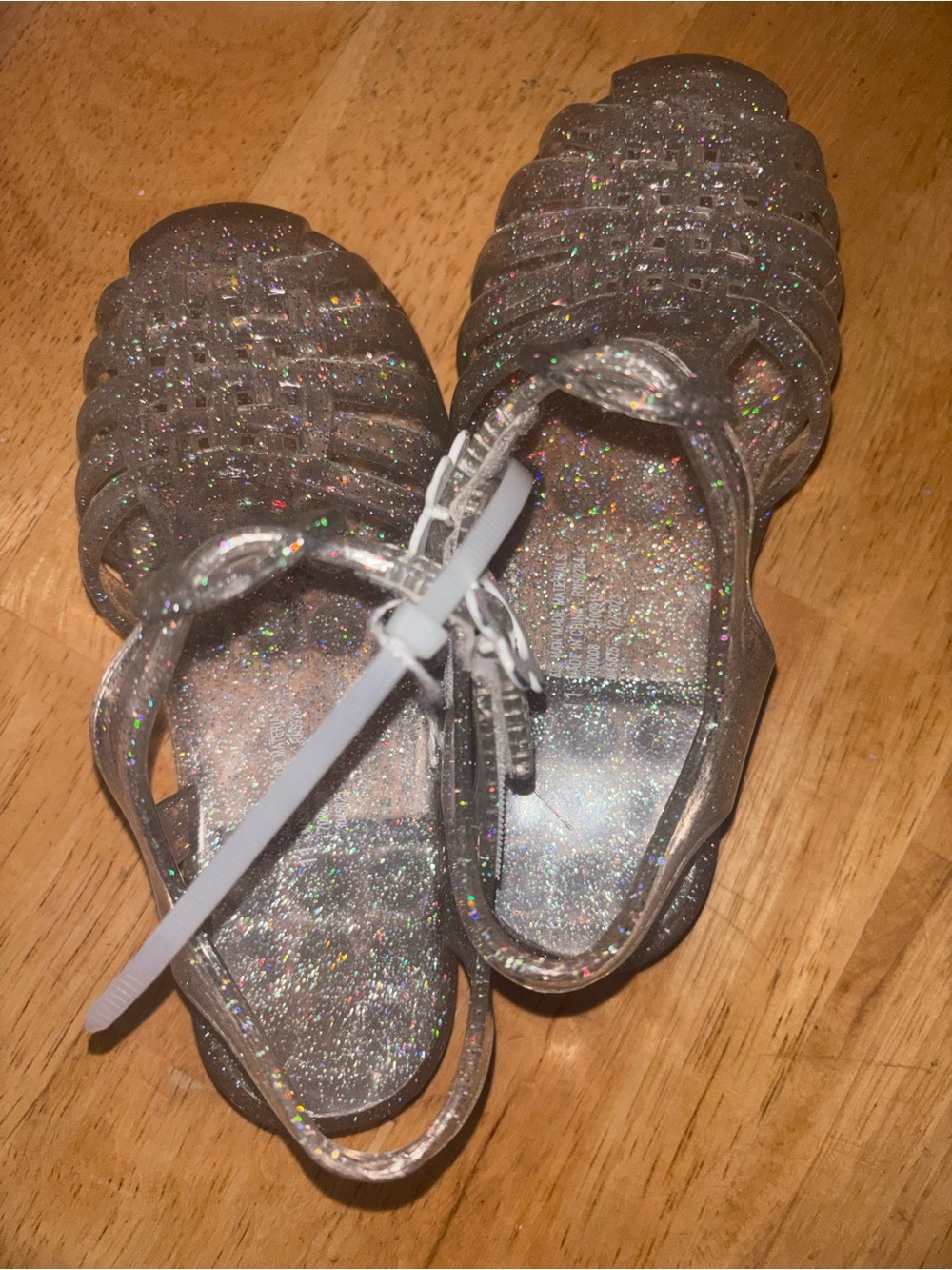 Girls' Glitter Jelly Sandals - Silver